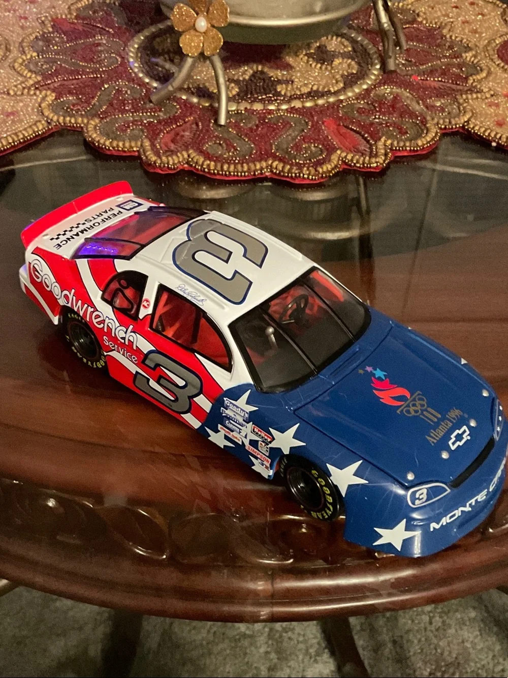 No.3 Patriotic Race Car Toy - Blue, Red & White